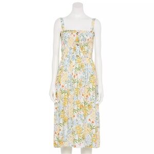 Liberty Love Floral Midi Dress - Yellow and Green